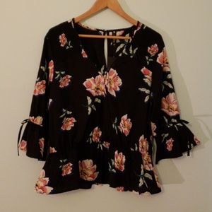 Floral peplum blouse